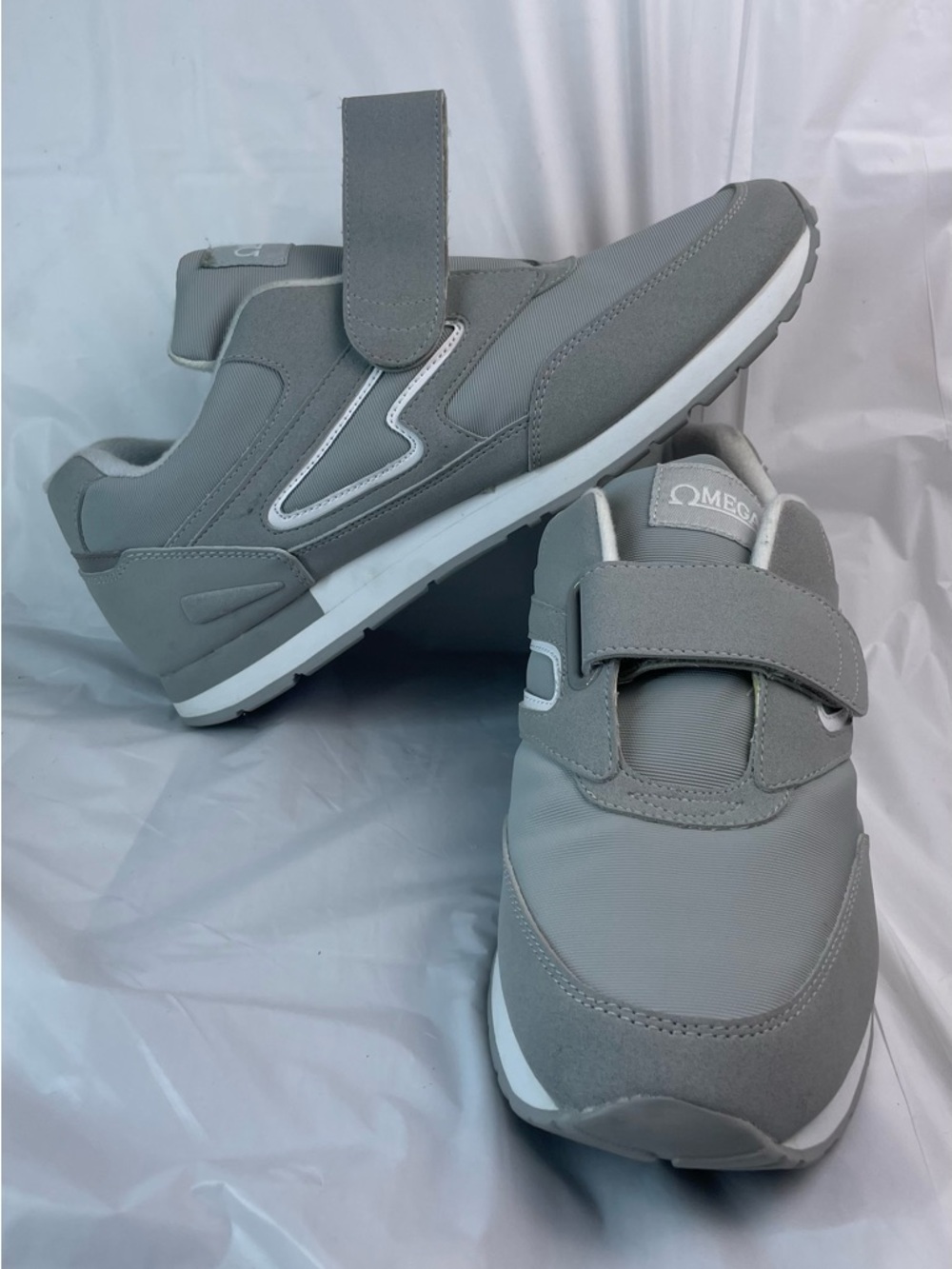 OMEGA Gray Velcro Sneakers